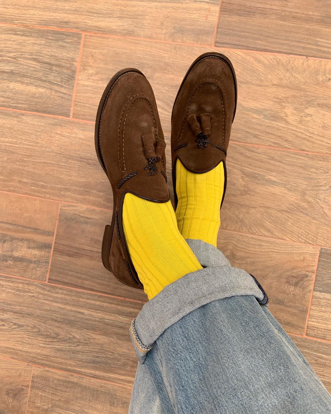 Viccel Canary Yellow Ribbed Socks