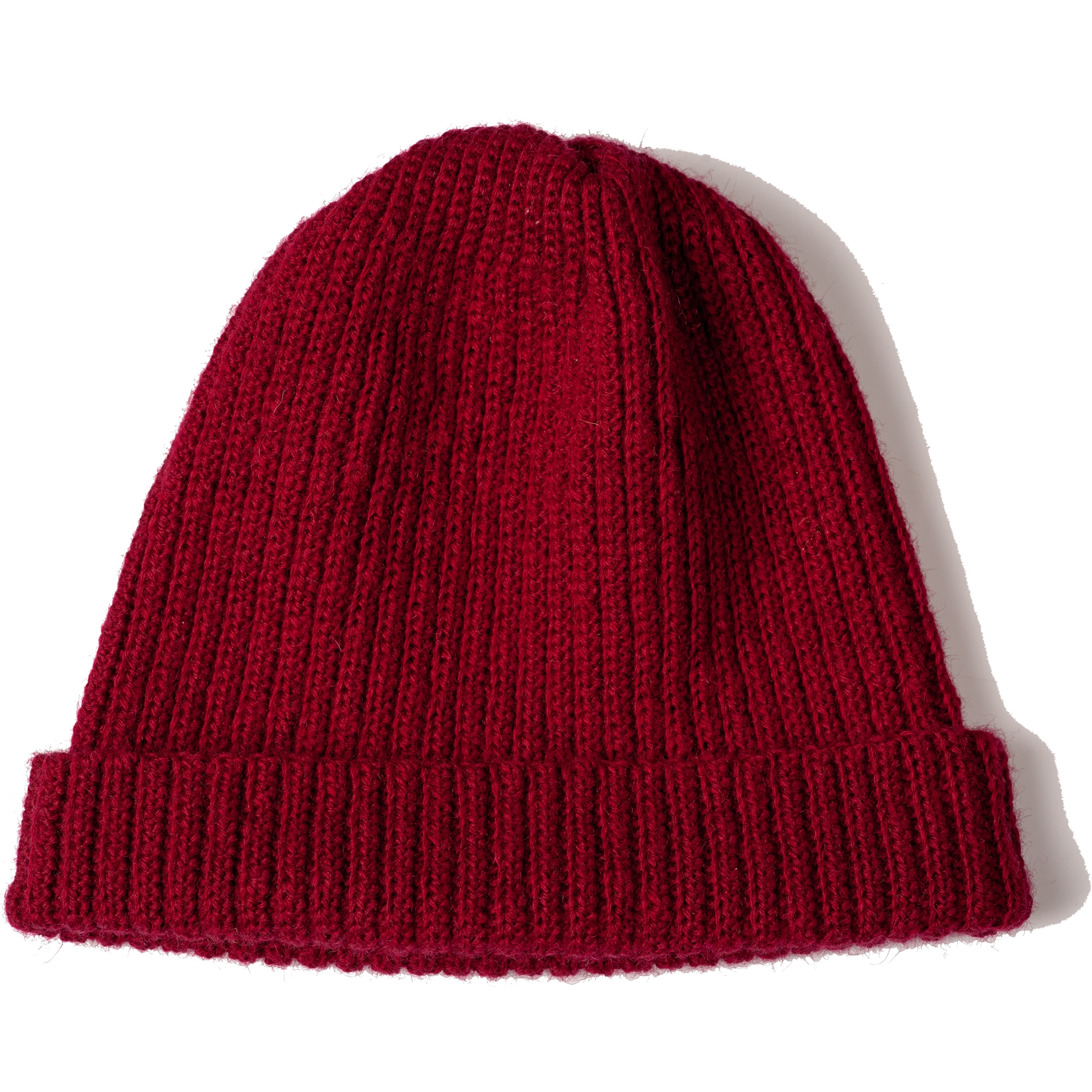 Dark Red Hand Knitted Soft Merino Wool Hat